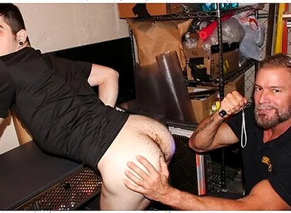 Muscle Daddy, Harrison Todd And Greg Dixxon - Harrison Is Caught Having Sex In A Restroom And Plowed By The Officer