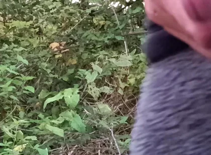 Moaning Squirting Cumshot Wanking in the Woods Wearing Onesie