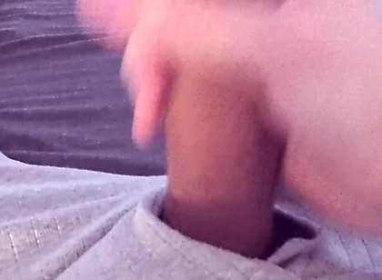 Watching Porn Leads to Noisy Cumshot After Quick Horny Wank