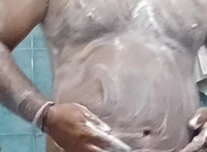 Indian Nude Daddy Enjoying a Hot Shower and Showing off His Wet Body