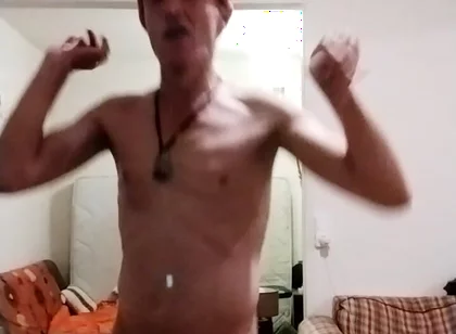 Completely Naked Except for an Orange Beanie