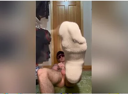 White Socks Jock Jerk Finger