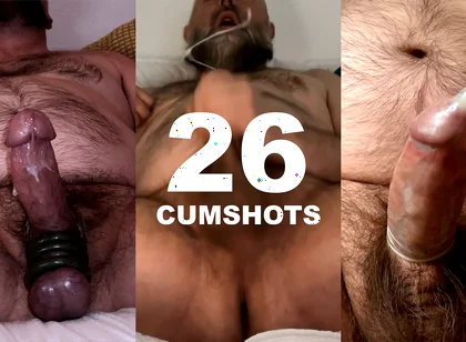 28 Cumshots - Exploding Hairy Bear Cumshot Compilation