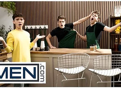 Men - Sam Ledger Asks Barista Joey Mills For Something Hot & Creamy So He Gets Cum All Over His Body