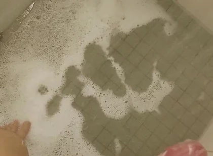 White Young Skinny Boy Under the Shower Piss and Cum