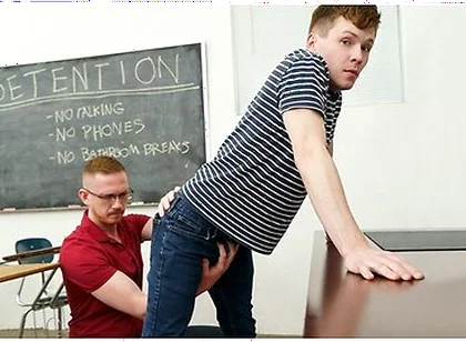 Brody Kayman And Damian Rose In While In Detention, Professor Kayman Has A Very Serious Talk With His Naughty Student 18