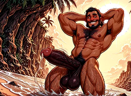Beach Hunks Showing Erections