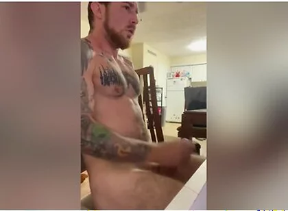 Big Load At The End Solo Tattoo Muscular Guy Masturbation