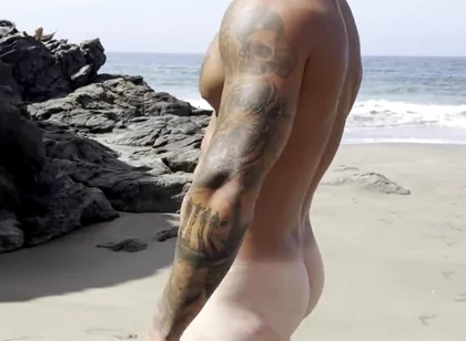 My Big Cock Exhibition in a Beach