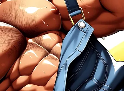Hot Hunks Teasing Outdoors Made with Ai