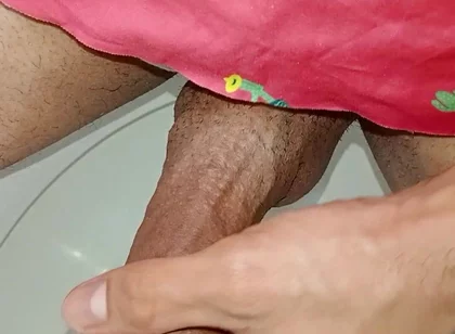 Hot and Wet, Desperate Trans girl Masturbates Intensely in the Bathroom, I'm Almost Discovered
