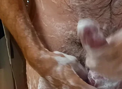 Hot Dilf Shower Big Uncut Cock Wanking and Cumming - Rockard Daddy