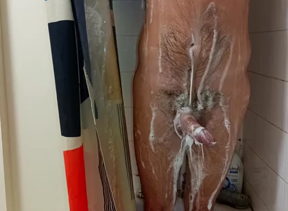 Hot Dilf Shower Big Uncut Cock Wanking and Cumming - Rockard Daddy