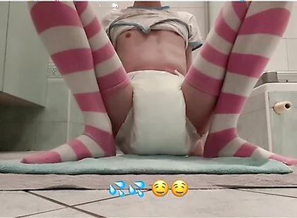 Diaper Boy With Shy Bladder Just Keeps Wetting His Thick Padding