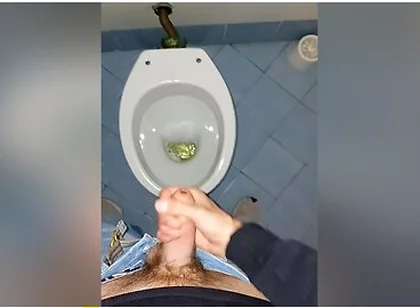 A Young Guy Went Into A Dirty Public Toilet To Pee And Jerk Off