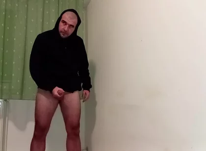 Boy in Hoodie Jerk off and Finish with a Cumshot