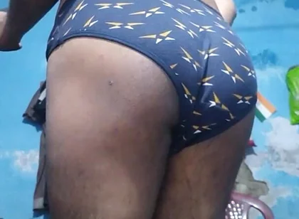 Horny Indian Femboy Wearing His Step Sister's Bra and Panties