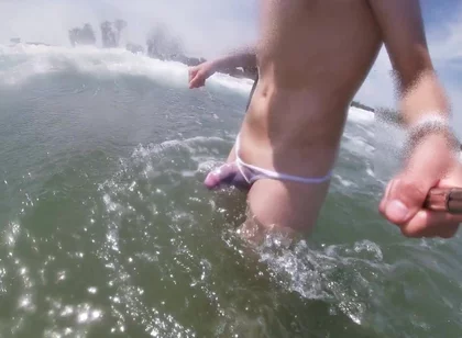 I Have a Sexy Cock and I Think People Must Know so I Wear a See Through Thong in a Public Beach