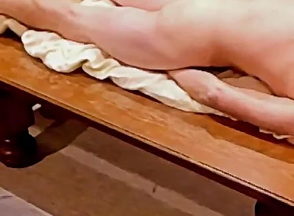 Hump Masturbation with Undressing on a Show Stage