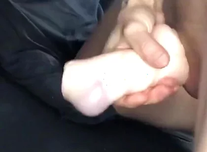 Jerking off with a Flashlight and Big Cumshot