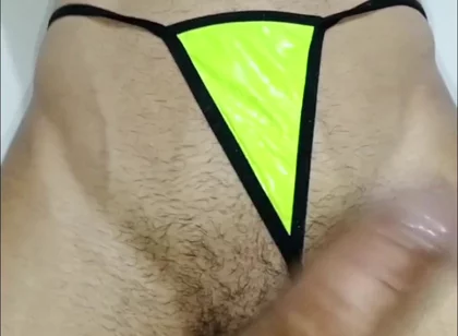 Big and Veiny Cock in Panty, Intense Masturbation, Gay Vergon, First Shot