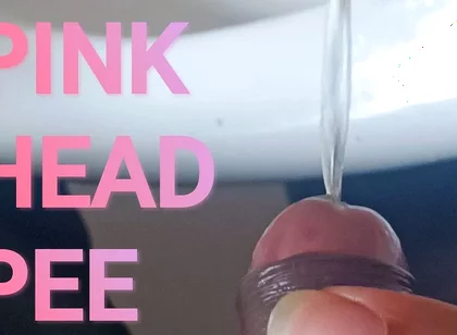 Pink Head Dick College Boy Peeing in Urinal