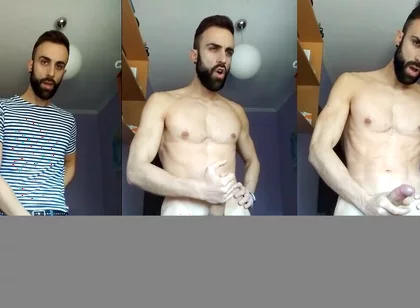 Hot Guy with a Big Cock of 23 Cm Jerking off in His Room