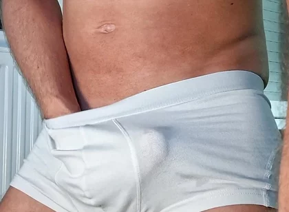 I Masturbate in My White Boxers and Take Out My Big Cock