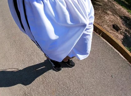 Flashing My Boner in See Thru Basketball Shorts for the Cyclists and Runners