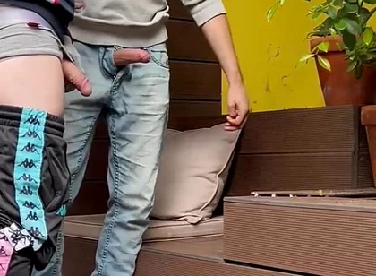 2 Boys Try to Piss in a Glass (one of Them Starts to Get Hard)