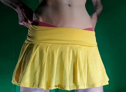 Yellow Skirt with Yellow Shorts. the Free Cut.