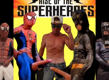 Batman and Spiderman a Big Cock Team