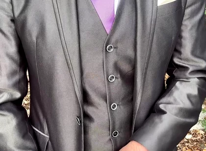 Public Outdoor Masturbation in a Shiny Suit