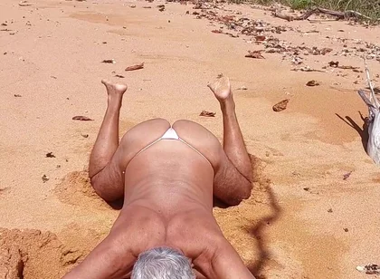 Ladysilva Crossdress What a Hot Slut in Panties on the Beach