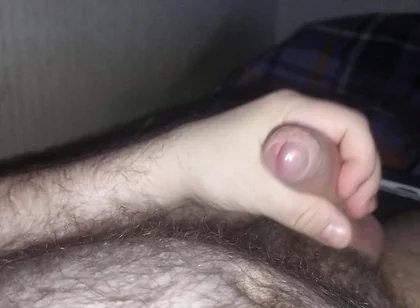 Masturbating on Bed and Huge Cumshot to My Hairy Belly