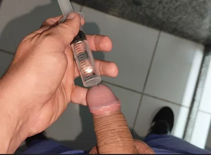 Extreme Application to the Syringe Inside the Glans!!