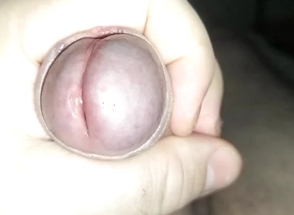 Close up Masturbation Uncut Cock and Cumshot