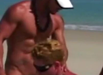 Two Sexy Latino Boys Fucking Bareback on the Beach for Fun Exhib