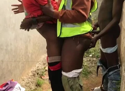 My Step Dad and His Friend Fuck Me Behind a Fenced Wall of House