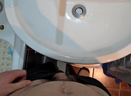 Male Pissing Compilation - POV Pee to the Bathroom Sink - Strong and Long Peeings