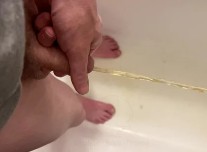 Amateur Boy Pissing, with Close-up and Good Quality Slow Motion of the Load of Pee Coming Out of the Pee-hole (urethra)