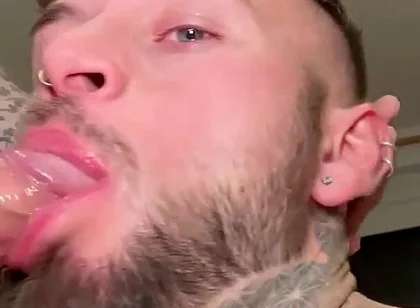 Sloppy Blowjob on Thick Uncut Cock