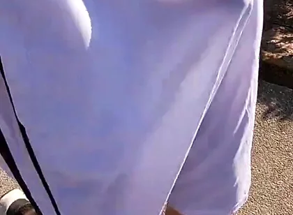 Flashing My Boner in See Thru Basketball Shorts for the Cyclists and Runners