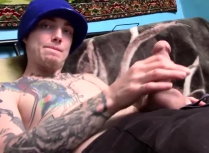 Tatted Thug Blinx Loves A Good Stroke And Big Cum Load