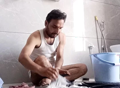 Indian Hot Man Enjoy Shower and Masterbation