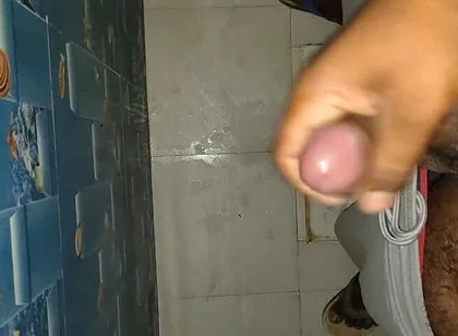 Desi Dick Masturbating in Bathroom