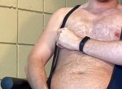 Spandex Goonloads with Nipples Clamped