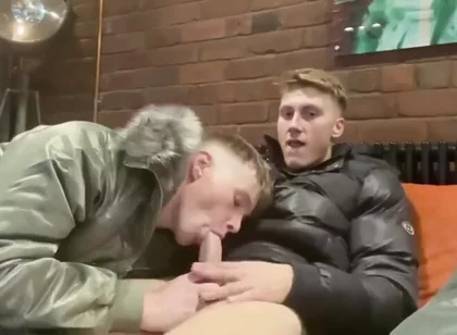 Scally boys cock sucking puffer jackets