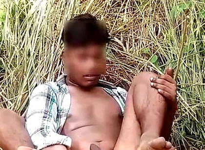 Indian Teen Boy Ass Fucking with Big Cucumber Hardcore Masturbation at Forest