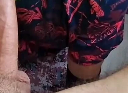 A Man in a Skirt Sucks My Huge Dick, Eat My Cum Man!